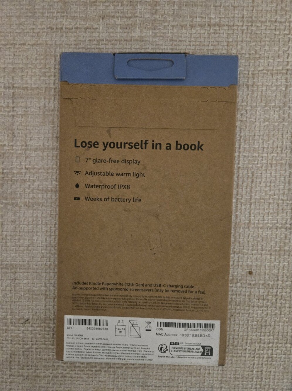 NIB Amazon Kindle Paperwhite eBook Reader in Black - Picture 2 of 2